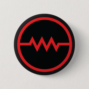 Badge Rond 5 Cm Résistez ! bouton de symbole (rouge)
