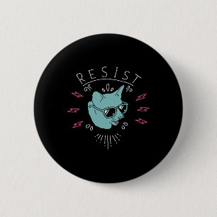 Badge Rond 5 Cm Résistez Chat Trump Anti Trump Protestation Anti P
