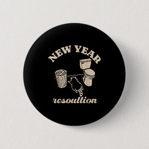 Badge Rond 5 Cm Résolution de Nouvel An de Panda détruit drôle ivr