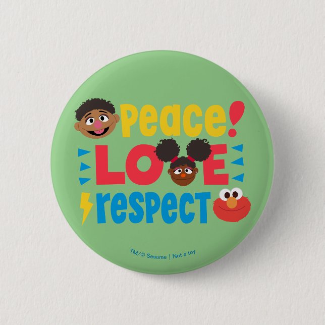 Badge Rond 5 Cm Respect de l'amour pour la paix (Devant)