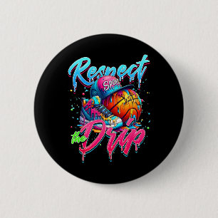 Badge Rond 5 Cm Respect The Drip Sketll Crème Glacée au Coulis Ave