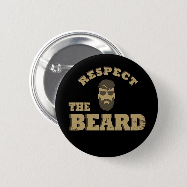 Badge Rond 5 Cm respect the man with beard (Devant & derrière)