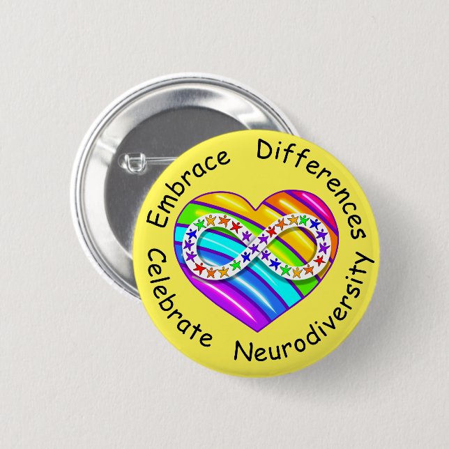 Badge Rond 5 Cm Respecter les différences Célébrer la Neurodiversi (Devant & derrière)