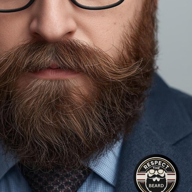 Badge Rond 5 Cm Respectez la barbe, amusant amoureux de la barbe (Créateur téléchargé)