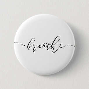 Badge Rond 5 Cm Respire la méditation Yoga Minimaliste