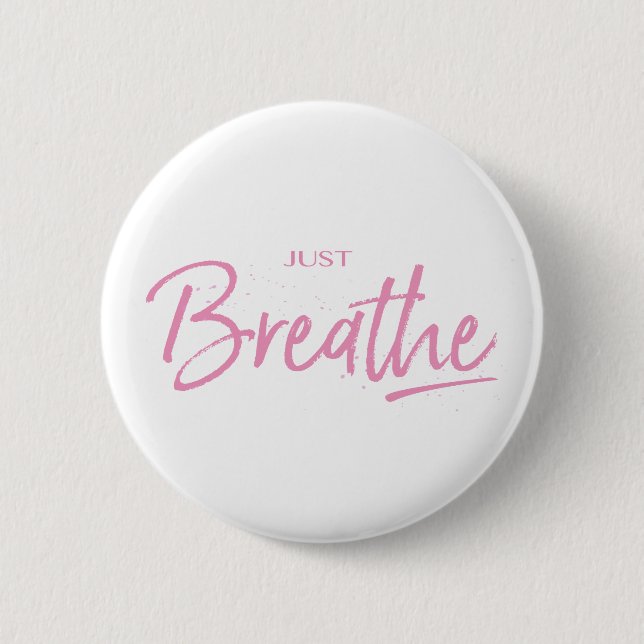 Badge Rond 5 Cm Respire, Yoga, Citation Zen (Devant)