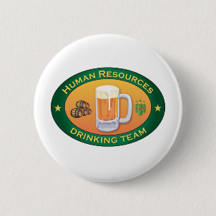 Badge Rond 5 Cm Ressources humaines buvant l'équipe