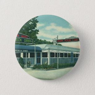 Badge Rond 5 Cm Restaurant vintage, Retro Rhinebeck Roadside Diner