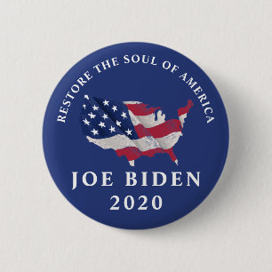 Badge Rond 5 Cm Restaurer L'Âme De L'Amérique Joe Biden 2020