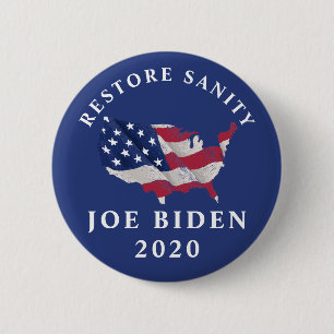 Badge Rond 5 Cm Restaurer Sanity Joe Biden 2020