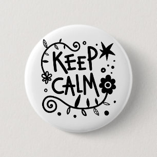Badge Rond 5 Cm Restez calme