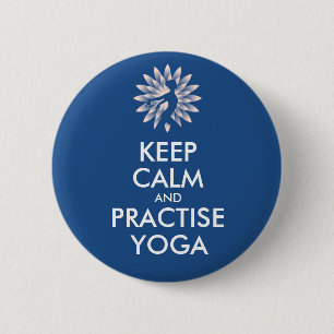 Badge Rond 5 Cm Restez calme et pratiquez le yoga
