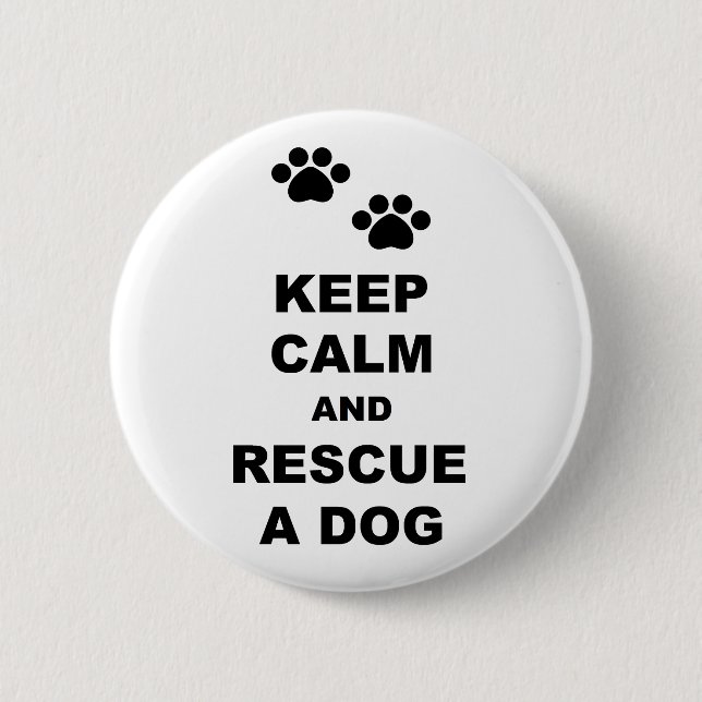 Badge Rond 5 Cm Restez calme et Secourez un chien (Devant)