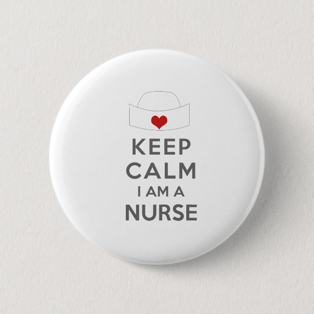 Badge Rond 5 Cm Restez Calme Je suis une Infirmière (Devant)