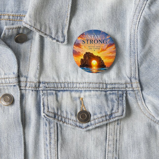 Badge Rond 5 Cm Restez Fort Inspiration Motivation (En situation)