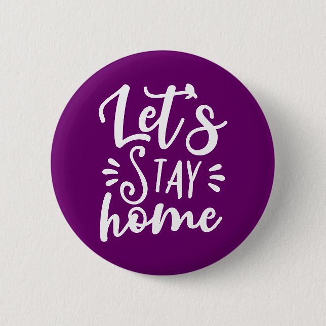 Badge Rond 5 Cm Restons à la maison violet (Devant)