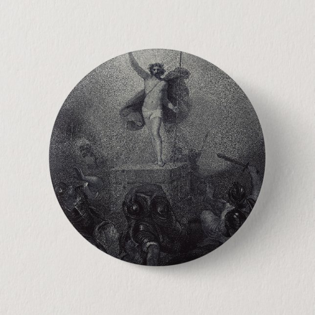 Badge Rond 5 Cm Résurrection de Jésus-Christ (Devant)