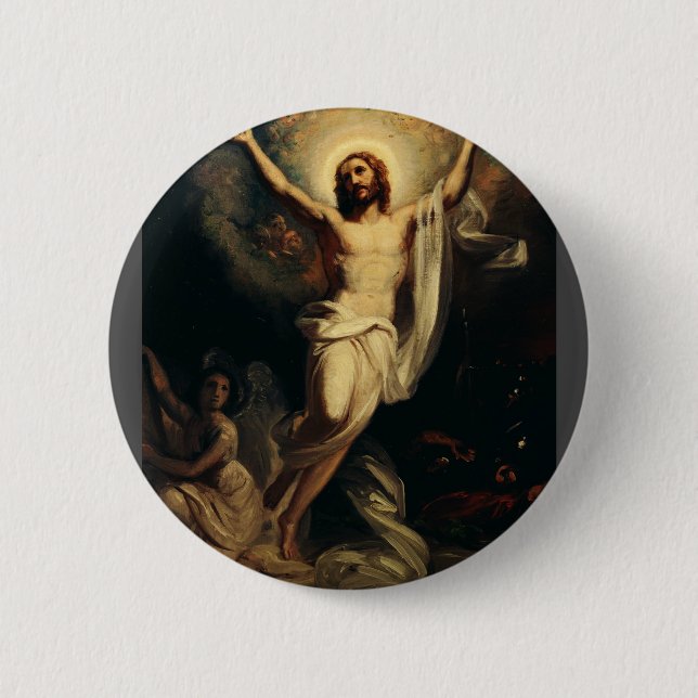Badge Rond 5 Cm Résurrection du Christ par Robert Wilhelm Ekman  (Devant)
