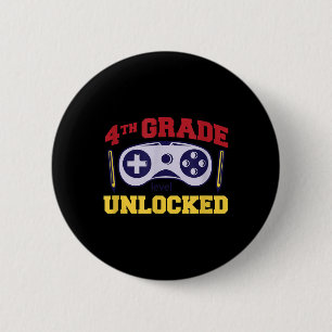 Badge Rond 5 Cm Retour à l'école 4e année débloqué jeu vidéo