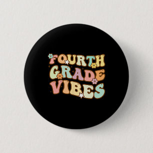 Badge Rond 5 Cm Retour à l'école ambiance quatrième année élève en