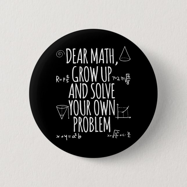 Badge Rond 5 Cm Retour À L'École Citation Math Pour Filles Garçons (Devant)