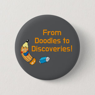 Badge Rond 5 Cm Retour à l'école Doodles et découverte