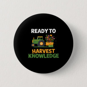 Badge Rond 5 Cm Retour à l'école Enseignant Agriculture Tracteur A