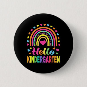 Badge Rond 5 Cm Retour à l'école Hello Kindergarten Squad Enseigna