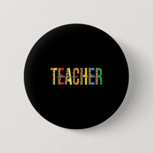 Badge Rond 5 Cm Retour À L'École Informatique Professeur Leopard P