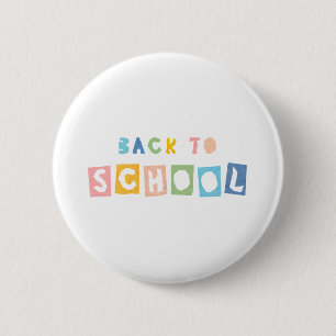 Badge Rond 5 Cm RETOUR À L'ÉCOLE papier coupé police mignonne typo