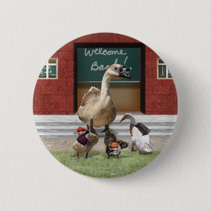 Badge Rond 5 Cm Retour à l'école, petits canards !