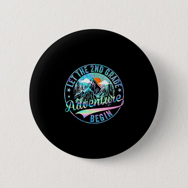 Badge Rond 5 Cm Retour à l'école, que l'aventure de 2e année comme (Devant)