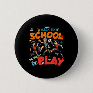Badge Rond 5 Cm Retour à l'école Un joueur de football drôle Enfan