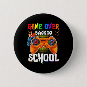 Badge Rond 5 Cm Retour au plaisir du jeu sur l'école sur l'enseign