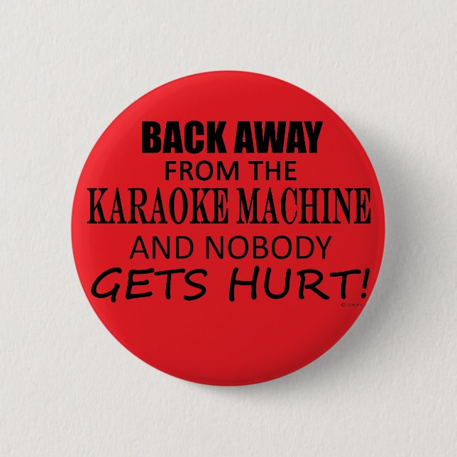 Badge Rond 5 Cm Retour De La Machine Karaoke (Devant)