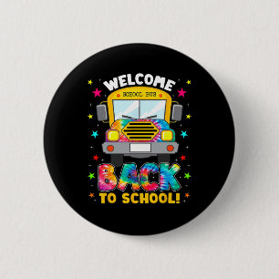 Badge Rond 5 Cm Retourner À L'École Fun Outfit School Bus Driver