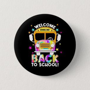 Badge Rond 5 Cm Retourner À L'École Pour Les Conducteurs D'Autobus