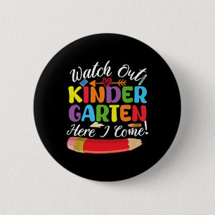 Badge Rond 5 Cm Retourner À L'École Suivre Le Jardin D'Enfants Ici