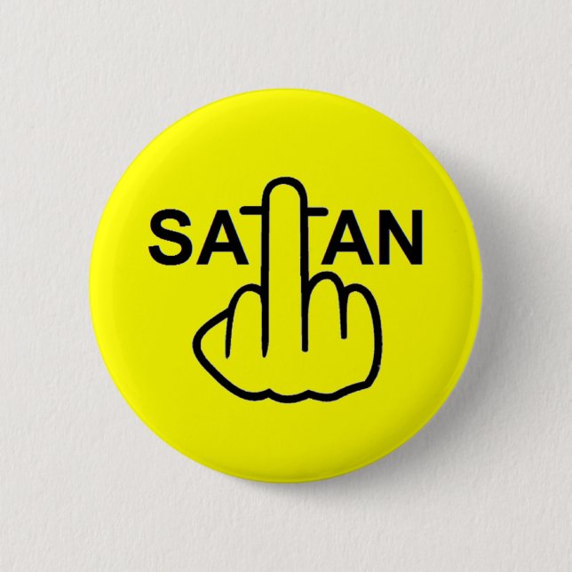 Badge Rond 5 Cm Retourner du bouton Satan (Devant)