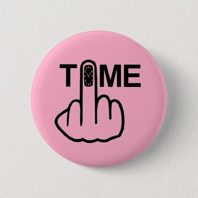 Badge Rond 5 Cm Retourner l'heure du bouton (Devant)