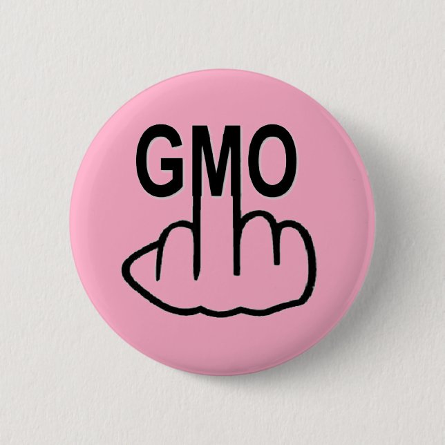 Badge Rond 5 Cm Retourner sur le bouton OGM (Devant)