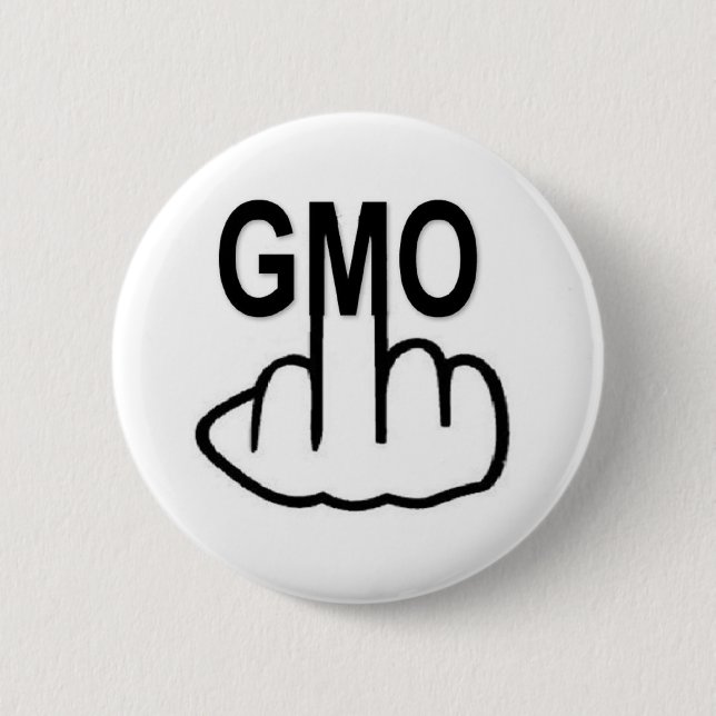 Badge Rond 5 Cm Retourner sur le bouton OGM (Devant)
