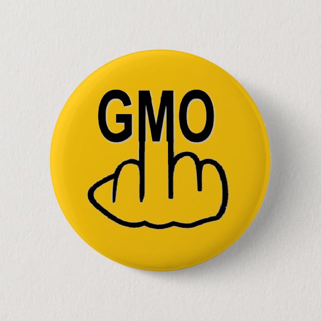 Badge Rond 5 Cm Retourner sur le bouton OGM (Devant)