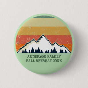 Badge Rond 5 Cm Retraite d'automne personnalisée Sunset Mountain P