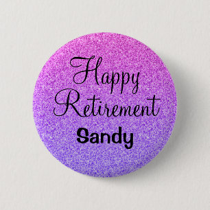 Badge Rond 5 Cm Retraite heureuse et glamour ombré paillettes viol