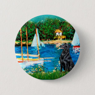 Badge Rond 5 Cm Retriever à poil plat 1 - Voiliers