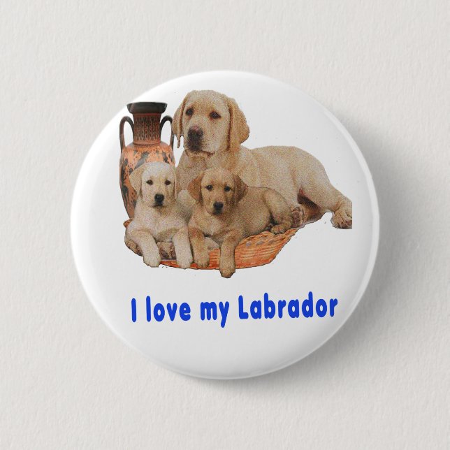 Badge Rond 5 Cm Retriever du Labrador (Devant)