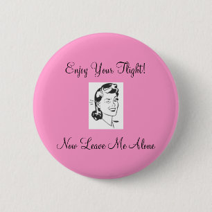 Badge Rond 5 Cm retro1, apprécient votre vol ! Laissez-maintenant