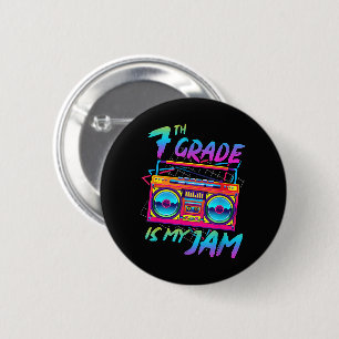 Badge Rond 5 Cm Rétro 80s 7e année est mon truc retour à l'école