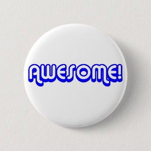 Badge Rond 5 Cm Rétro 80s impressionnant ! Bleu